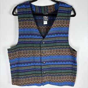 Vintage Attitudes Adult Unisex Large Multicolor Button Front Western Vest‎